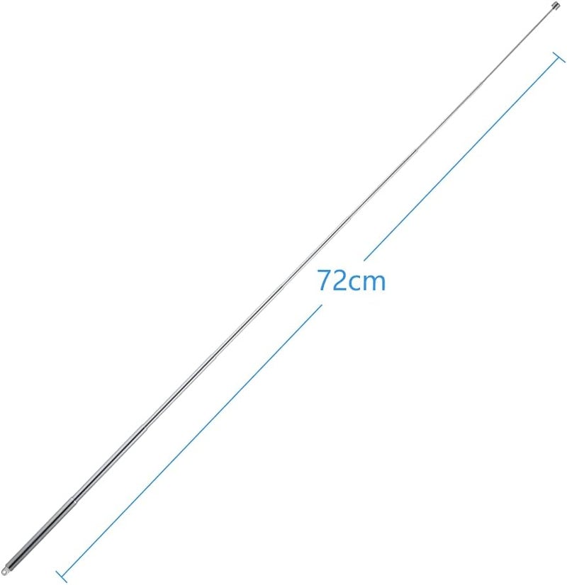 POBADY 2 PCS Radio Antenna,FM Portable Telescopic 8 Section Antenna 72CM/28.3IN for TV Radio DAB FM/AM Stereo Reception - Image 3